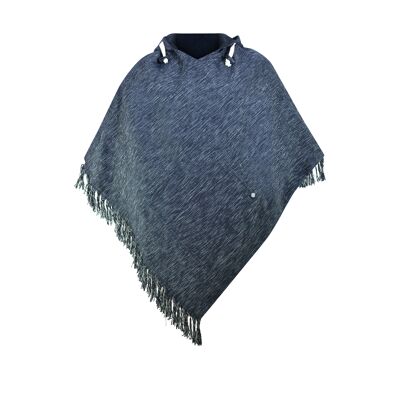 virblatt - Poncho da uomo | 100% cotone | Poncho Giacca invernale Nepal | funzione di svolta | Poncho in tessuto con cappuccio Jerga Baja - Abajo L-XL BD