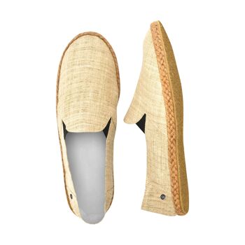 virblatt - Espadrilles Femme | 100% chanvre | Chaussures d'été espadrilles pour hommes pantoufles pour hommes chaussures en tissu chaussures décontractées à enfiler - confortable 45 beige 3