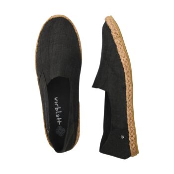 virblatt - espadrilles femme | 100% chanvre | Espadrilles ballerines femme chaussures d'été femme vêtements hippie chaussures hippie femme - confortable 38 noir 3