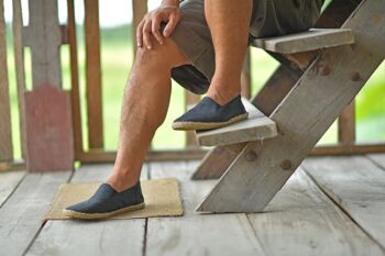 virblatt - Espadrilles Homme | 100% chanvre | Chaussures d'été espadrilles pour hommes pantoufles pour hommes chaussures en tissu chaussures décontractées à enfiler - confortables 41 noir 1