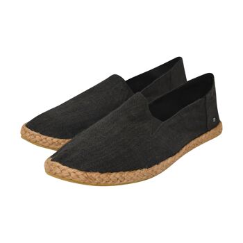 virblatt - Espadrilles Homme | 100% chanvre | Chaussures d'été espadrilles pour hommes pantoufles pour hommes chaussures en tissu chaussures décontractées à enfiler - confortables 45 noir 5