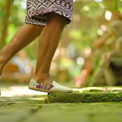 virblatt - Espadrilles Homme | 100% chanvre | Chaussures d'été espadrilles pour hommes pantoufles pour hommes chaussures en tissu chaussures de loisirs - Convient 40 beige