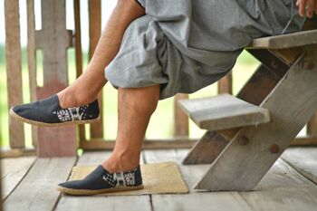 virblatt - Espadrilles Homme | 100% chanvre | Chaussures d'été espadrilles pour hommes pantoufles pour hommes chaussures en tissu chaussures de loisirs - taille 44 noir 1