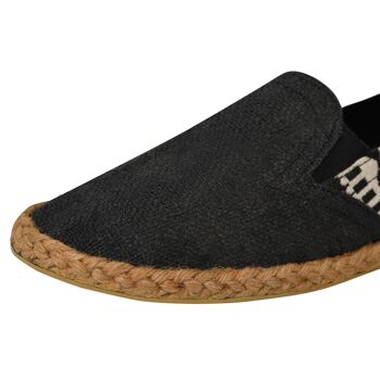 virblatt - Espadrilles Homme | 100% chanvre | Chaussures d'été espadrilles pour hommes pantoufles pour hommes chaussures en tissu chaussures de loisirs - taille 44 noir 4