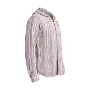 virblatt - chemise d'été pour hommes | coton | Chemise homme hippie chemise homme sans repassage à manches longues | capote | Chemise de pêcheur - Freidenker M marron 3