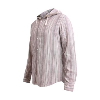 virblatt - chemise d'été pour hommes | coton | Chemise homme hippie chemise homme sans repassage à manches longues | capote | Chemise de pêcheur - Freidenker M marron 4