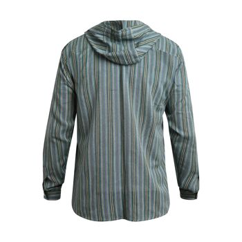 virblatt - chemise d'été pour hommes | coton | Chemise homme hippie chemise homme sans repassage à manches longues | capote | Chemise de pêcheur - Freidenker S vert 3