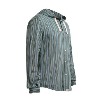 virblatt - chemise d'été pour hommes | coton | Chemise homme hippie chemise homme sans repassage à manches longues | capote | Chemise de pêcheur - Freidenker XL vert 2