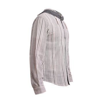 virblatt - chemise d'été pour hommes | coton | Chemise homme hippie chemise homme sans repassage à manches longues | capote | Chemise pêcheur - Freidenker S gris 2