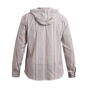 virblatt - chemise d'été pour hommes | coton | Chemise homme hippie chemise homme sans repassage à manches longues | capote | Chemise pêcheur - Freidenker XL gris 3