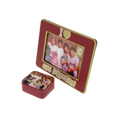 Cornice portafoto One Direction e portagioie piccolo con confezione regalo