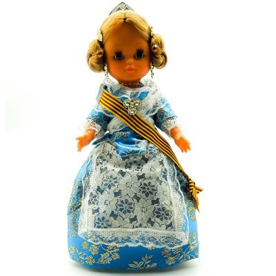 Puppe 35 cm regional Spanien Valencia Kleid Blau Gala_307GA