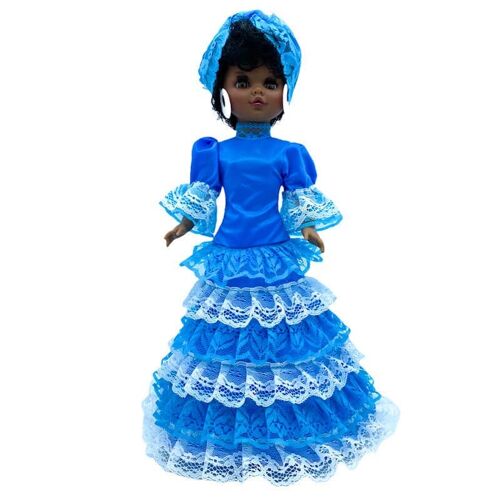 Muñeca colección Sintra 40 cm. mulata religiosa Santera Yemaya, vestido religioso