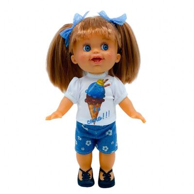 Lara-Puppe 33 cm. mit Designerhose und T-Shirt_600-TC
