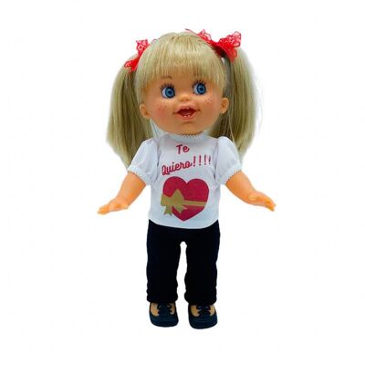Lara-Puppe 33 cm. mit Designerhose und T-Shirt_600-TQ