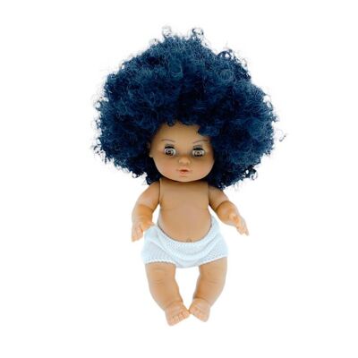 Mini Cocoletas Puppe 15 cm. nackte Mulatte lockiges Haar afro_MCM-RIZ