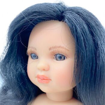 Poupée Simone 40 cm. 100% nude cheveux noirs yeux marrons_SIM40-01NM 3