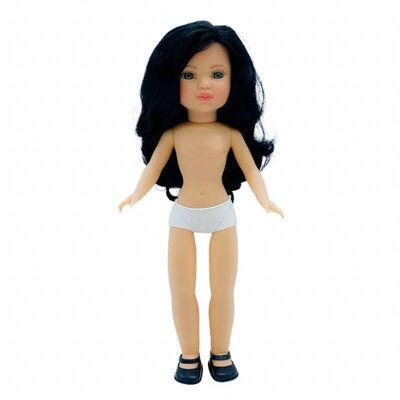 Simona doll 40 cm. 100% nude black hair green eyes_SIM40-01NV