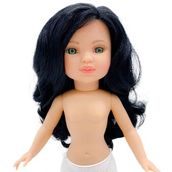 Poupée Simone 40 cm. 100% nude cheveux noirs yeux verts_SIM40-01NV 2