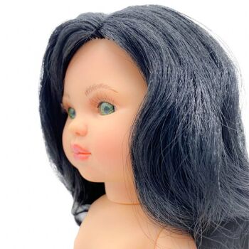 Poupée Simone 40 cm. 100% nude cheveux noirs yeux verts_SIM40-01NV 3