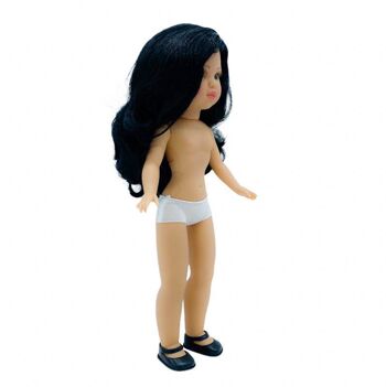 Poupée Simone 40 cm. 100% nude cheveux noirs yeux verts_SIM40-01NV 4