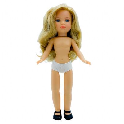 Simona-Puppe 40 cm. 100 % nackte blonde Haare blaue Augen_SIM40-01RA