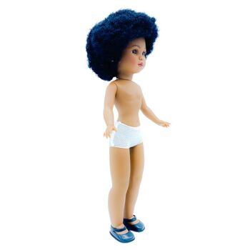 Poupée Simone 40 cm. 100% peau de mulâtre nude cheveux afro_SIM40M-AFROM 4