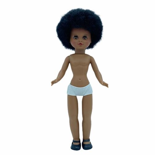 Muñeca Sintra 40 cm. desnuda mulata pelo afro ojos marrones_421M-AFROM