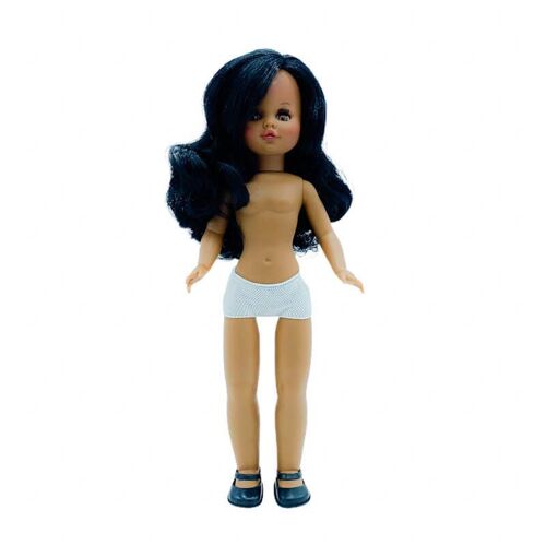 Muñeca Sintra 40 cm. desnuda mulata pelo largo ojos marrones_421M-LARM