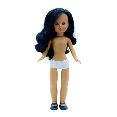 Muñeca Sintra 40 cm. desnuda mulata pelo largo ojos verdes_421M-LARV