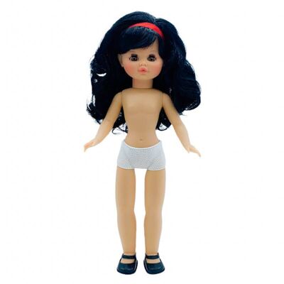 Bambola Sintra 40 cm. capelli neri nudi occhi castani_421-03NM