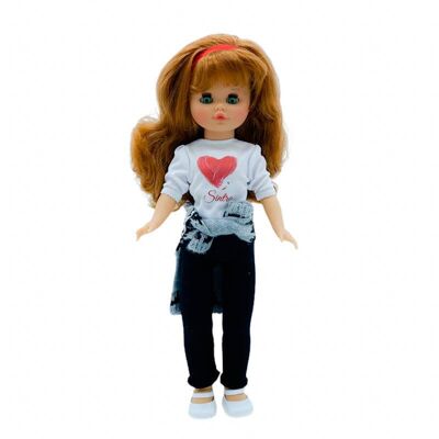 Sintra-Puppe 40 cm mit Designer-Hose und T-Shirt_421-CORAZON