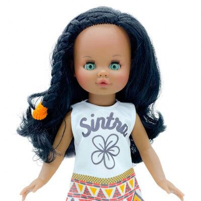 Sintra mulatto doll 40 cm. 100% vinyl with skirt dress_421-21