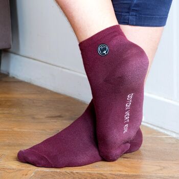 Les chaussettes basses unies en coton BIO | Bordeaux 1
