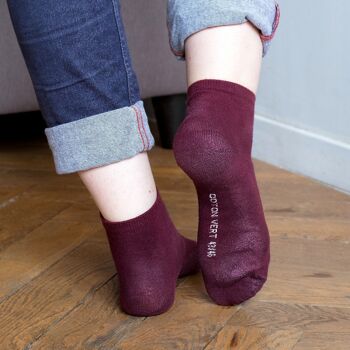 Les chaussettes basses unies en coton BIO | Bordeaux 2