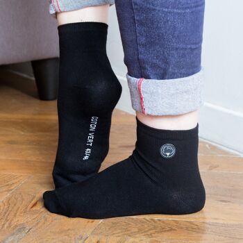 Les chaussettes basses unies en coton BIO | Noir 1