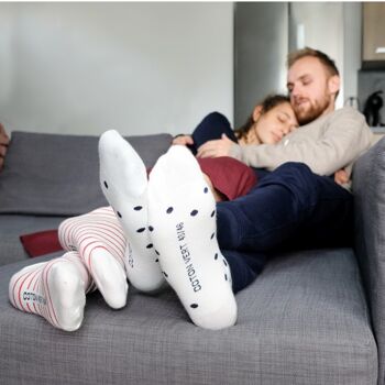 Les chaussettes basses à pois en coton BIO | Blanc/bleu 4