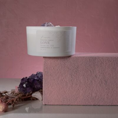 LOVE - large crystal scented candle