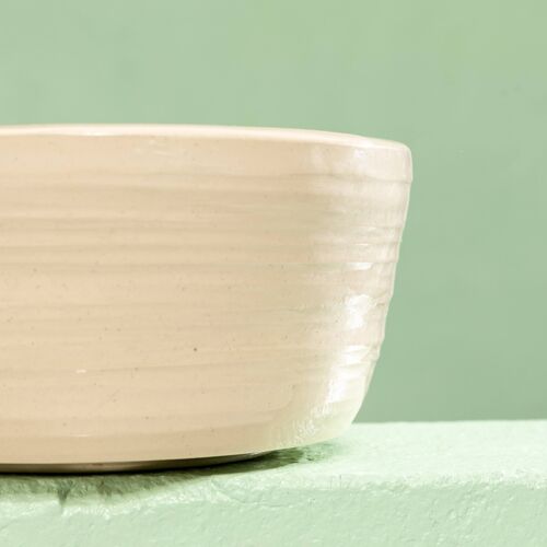 Kristallduftkerze in handgefertigtem Keramik Bowl / large