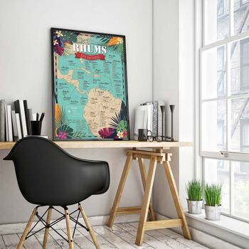 Affiche Rhum : Carte des 100 Meilleurs Rhums du Monde 7