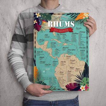 Affiche Rhum : Carte des 100 Meilleurs Rhums du Monde 8