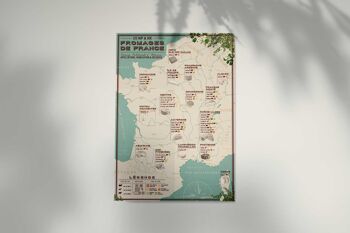 Affiche carte des fromages de France 2