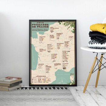 Affiche carte des fromages de France 5