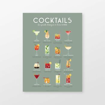 Affiche Cocktails : 16 Recettes incontournables 1