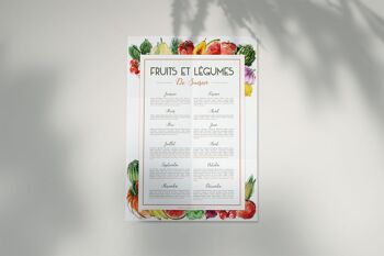Affiche Calendrier des fruits et légumes de saison 2