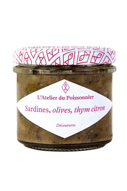 Rillettes de sardines, olives, thym citron