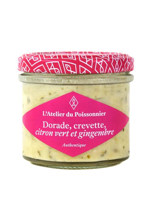 Tartinable de Dorade sébaste crevette, citron vert et gingembre