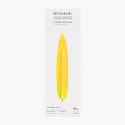 Marque-page stylo bookmark pen bambou jaune