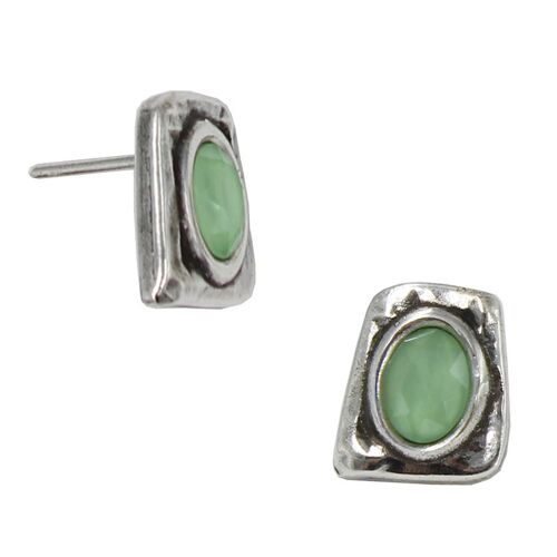 Pendientes piedra oval verde