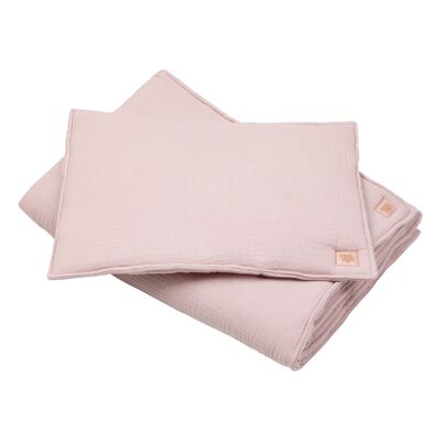 Ensemble de couverture enfant en mousseline "Baby pink"